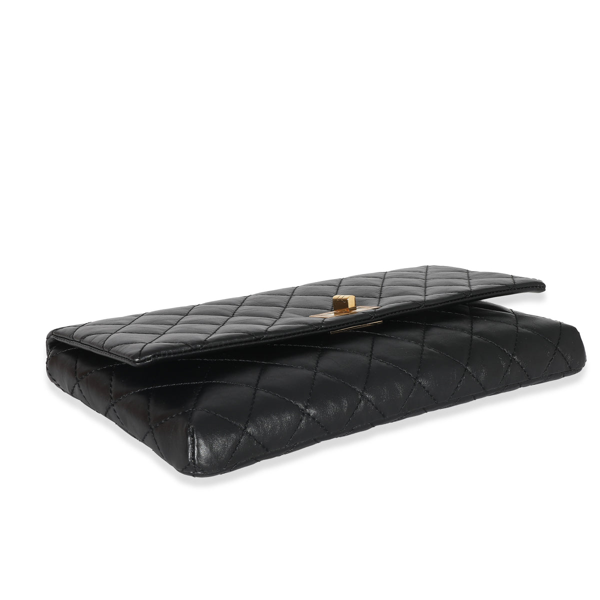 Chanel Black Leather Reissue Fold Over Clutch