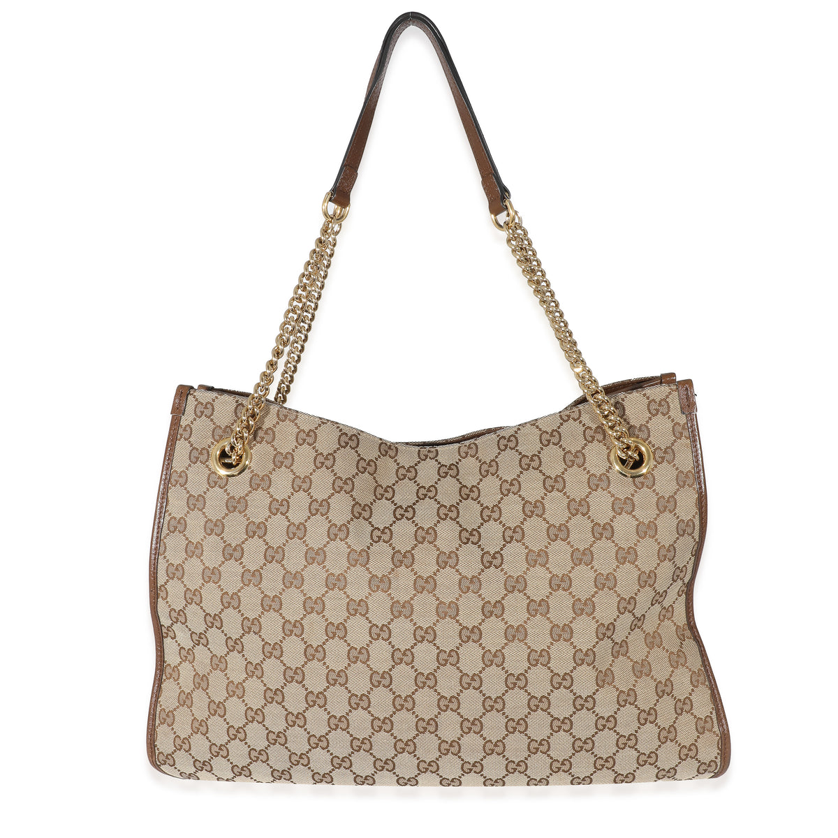 Gucci White Leather & GG Canvas 1955 Horsebit Bag, myGemma, SG