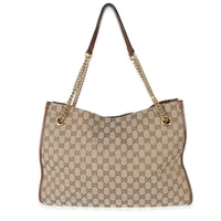 Gucci Beige GG Canvas Large Horsebit 1955 Tote