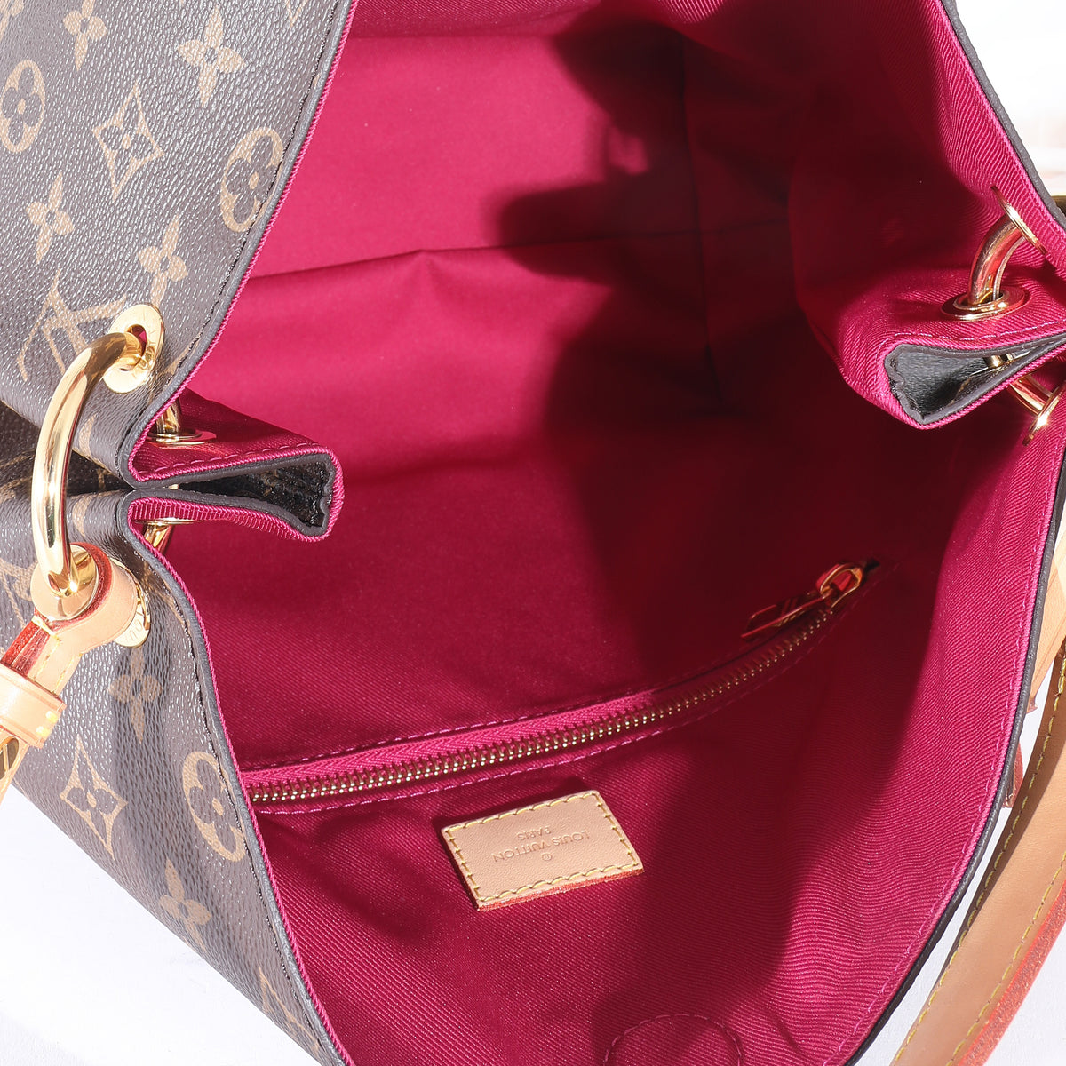 Louis Vuitton Ebene Monogram Coated Canvas Graceful PM Gold Hardware, 2021-2022 (Like New), Brown Womens Handbag
