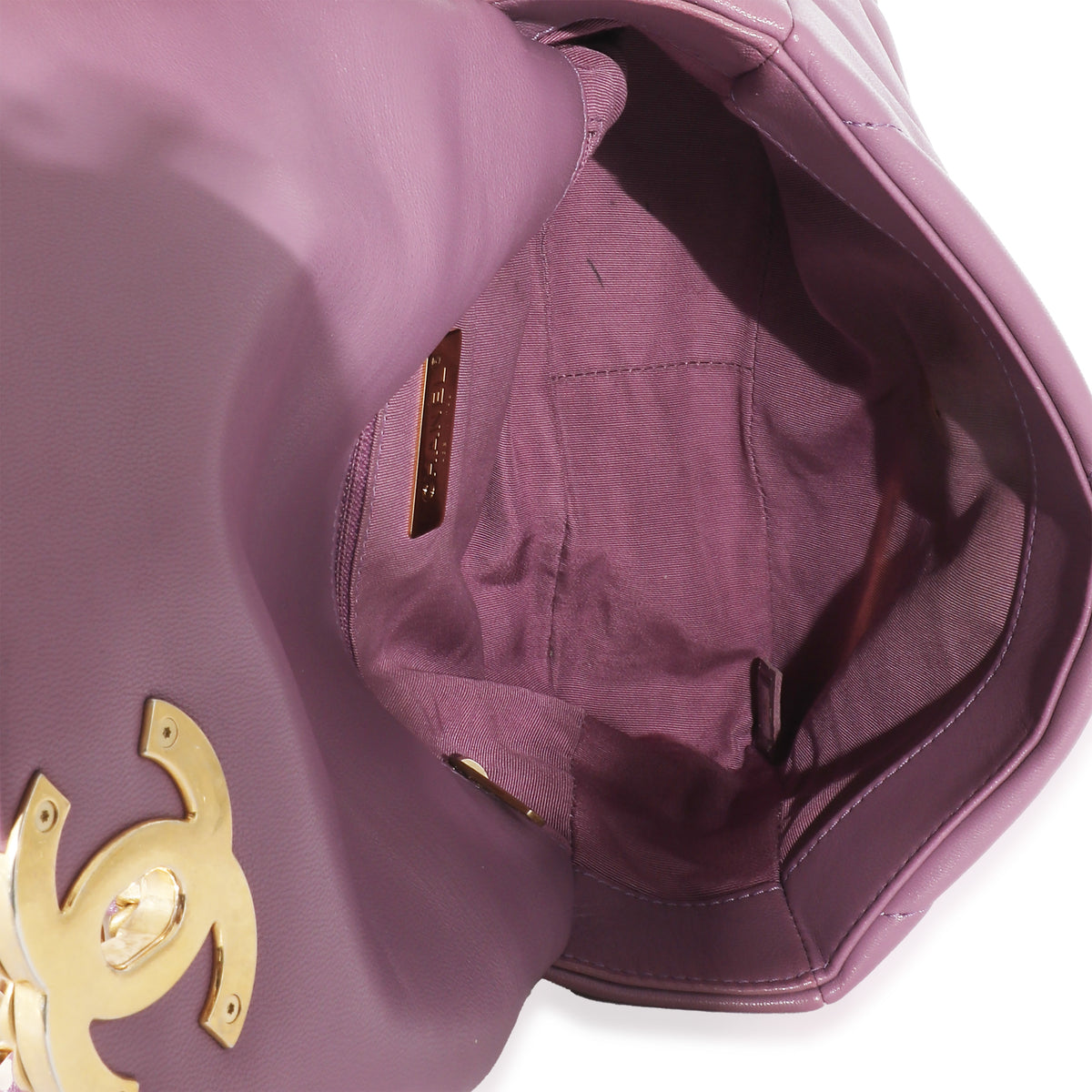 Chanel Purple Shiny Lambskin Chanel 19 Bag, myGemma