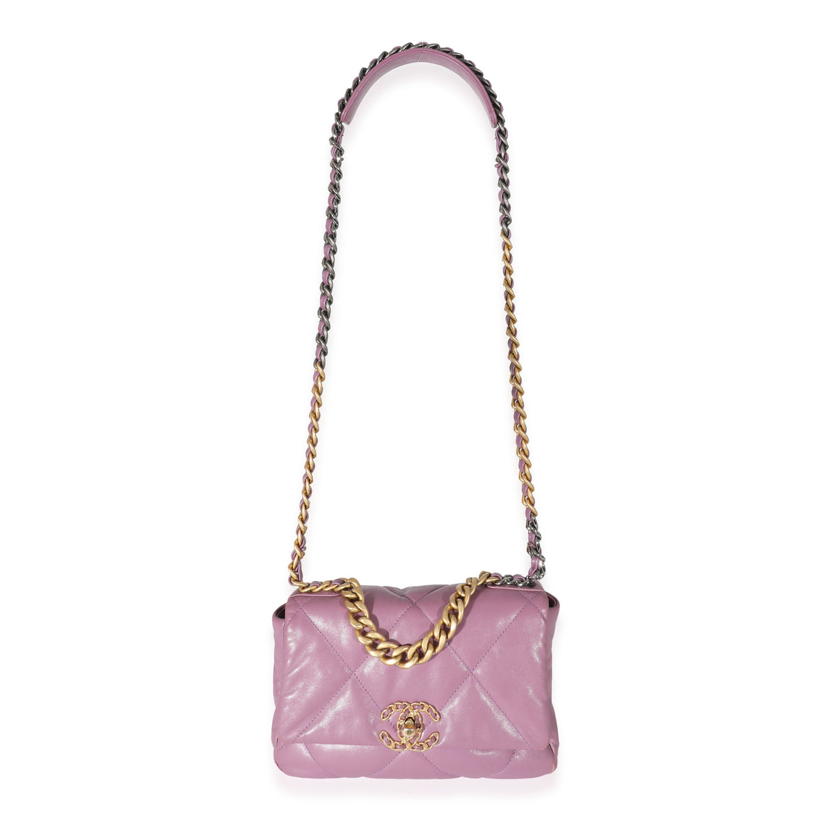 Chanel Purple Quilted Lambskin Mini Square Classic Flap Bag, myGemma