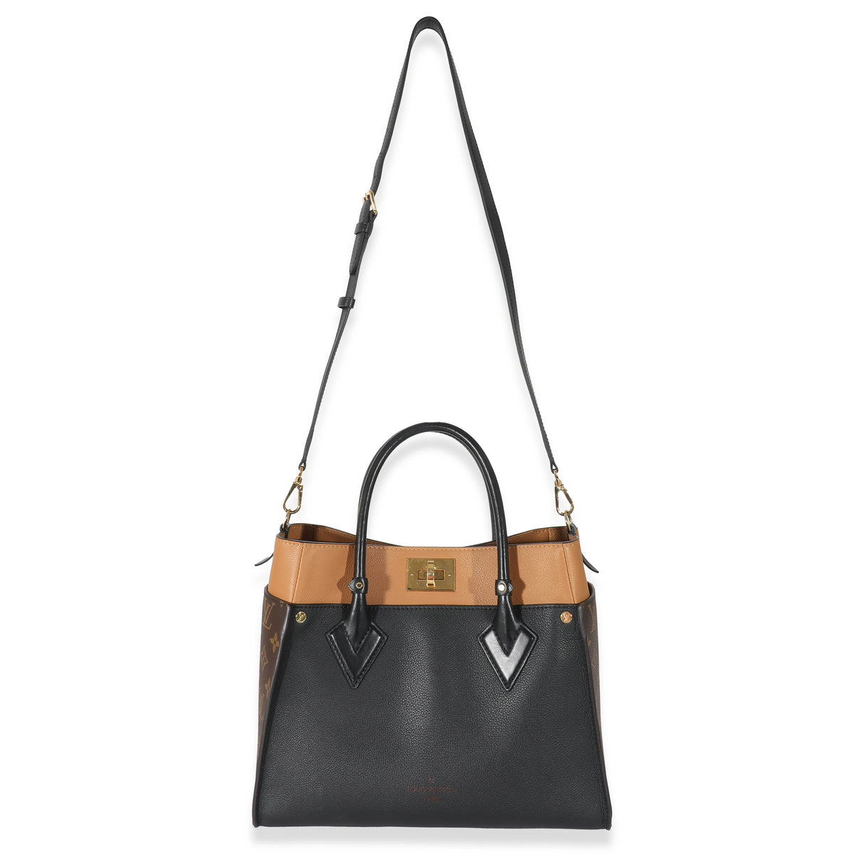 Louis Vuitton Black Calfskin Monogram On My Side MM