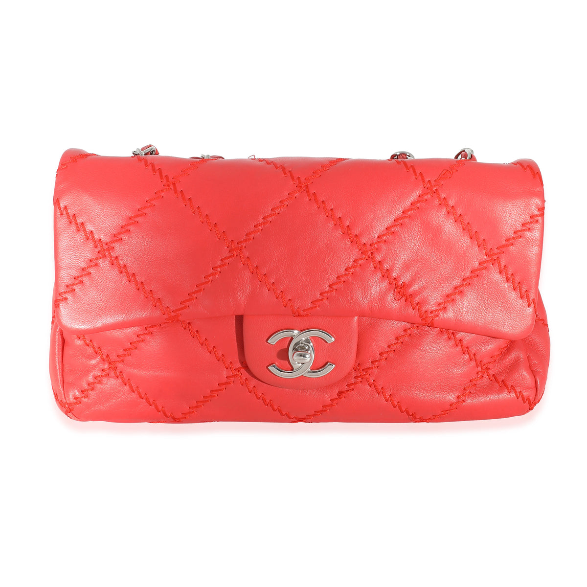 Chanel Red Lambskin Ultra Stitch Flap Bag