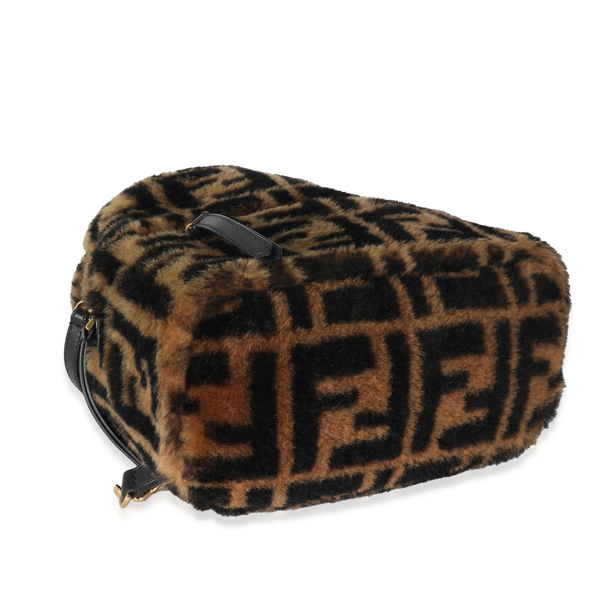 fendi mini backpack Fendi Tobacco Shearling Macro FF 1974 Mini Backpack | myGemma