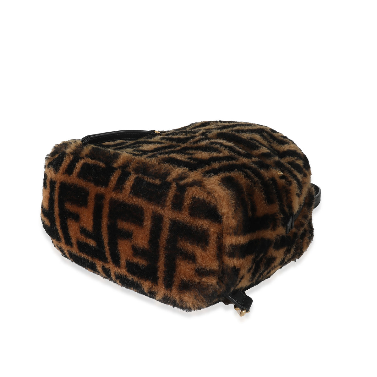 Fendi Tobacco Shearling Macro FF 1974 Mini Backpack | myGemma