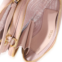 Prada Orchid Pink Shearling Saffiano Mini Triangle Pouch