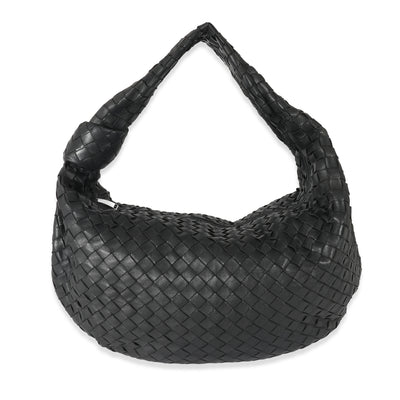 Bottega Veneta Black Intrecciato Lambskin Medium Jodie