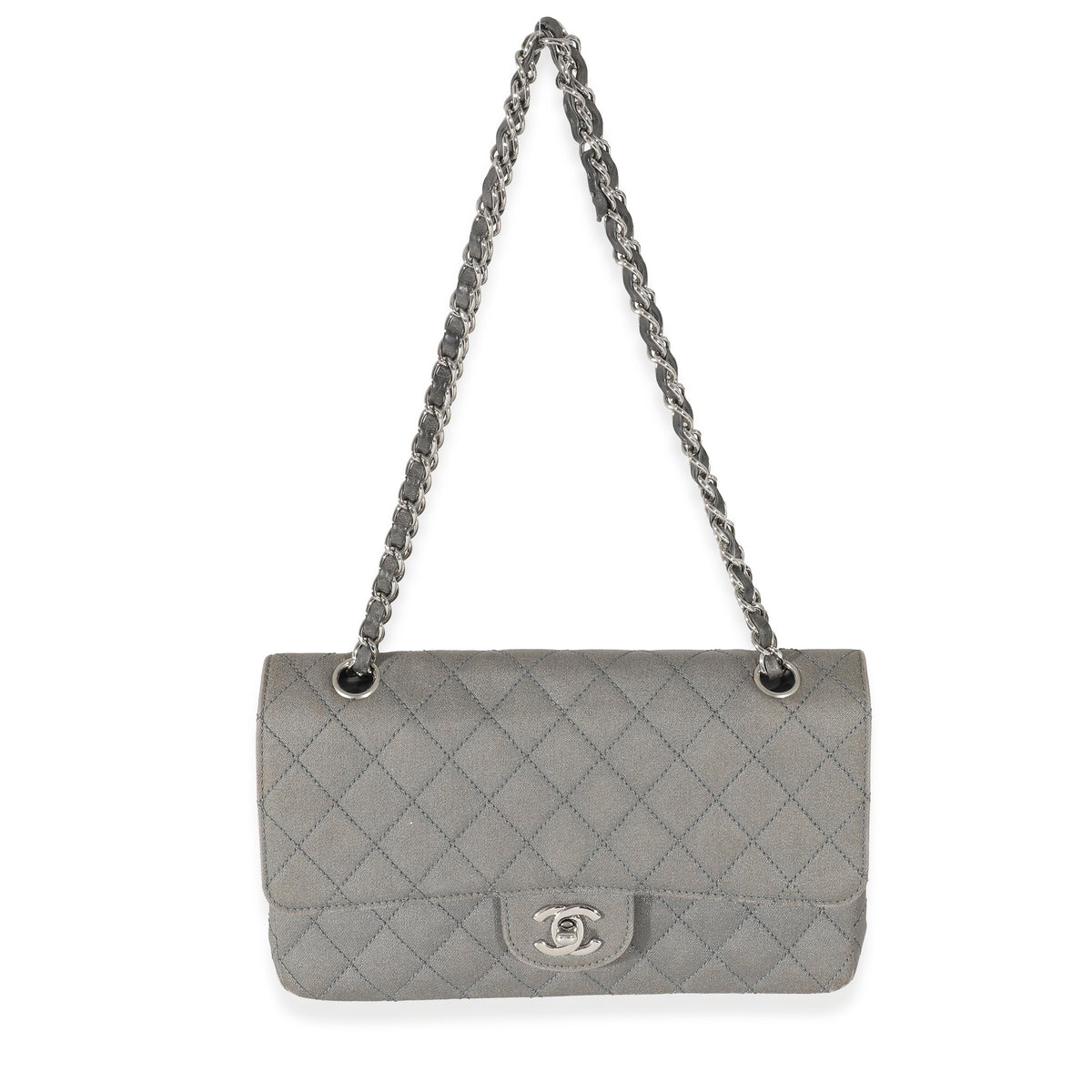 Chanel Grey Quilted Caviar Leather Jumbo Classic Double Flap Bag in 2023