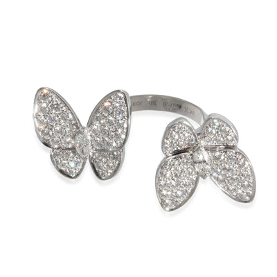 Van Cleef & Arpels Two Butterfly Diamond Ring in 18K White Gold 1.67 CTW