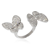 Van Cleef & Arpels Two Butterfly Diamond Ring in 18K White Gold 1.67 CTW