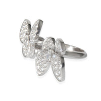 Van Cleef & Arpels Two Butterfly Diamond Ring in 18K White Gold 1.67 CTW