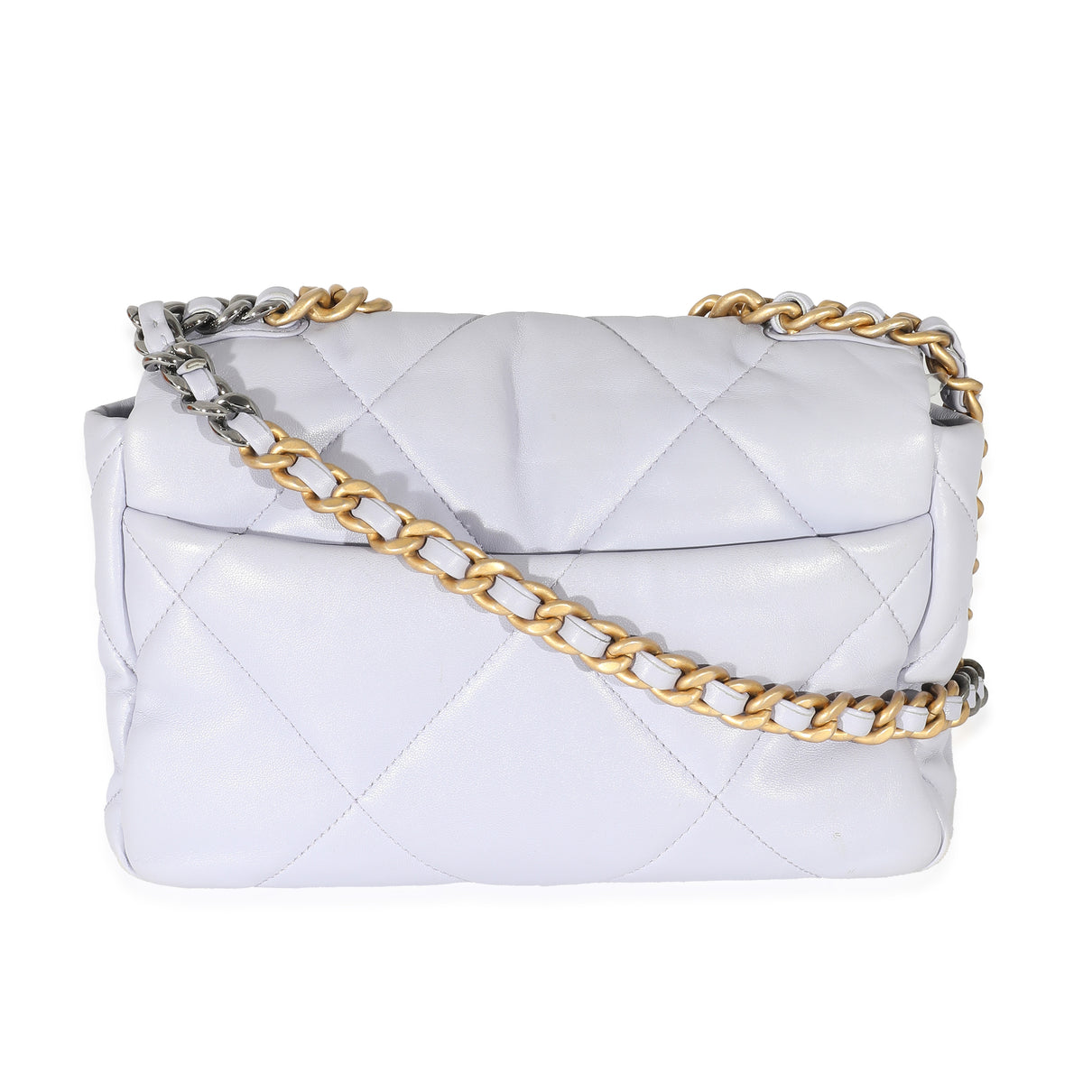 Chanel Metallic Silver Quilted Lambskin Chanel 19 Wallet On Chain, myGemma, IT
