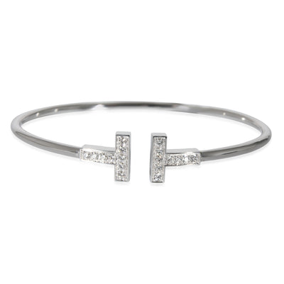 Tiffany & Co. T Wire Diamond Bracelet in 18K White Gold 0.24 CTW