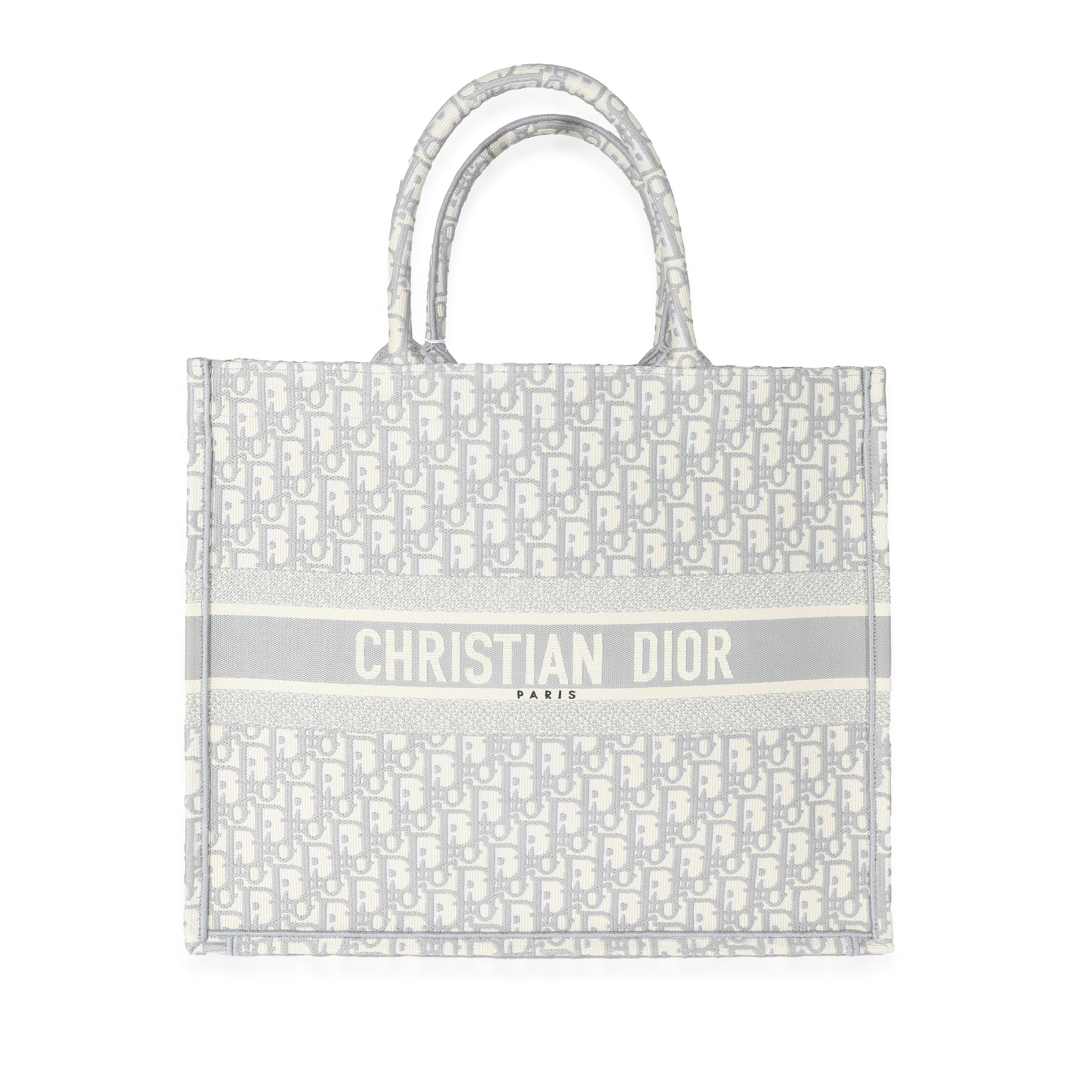 Christian Dior Book Tote Large Oblique in Gray