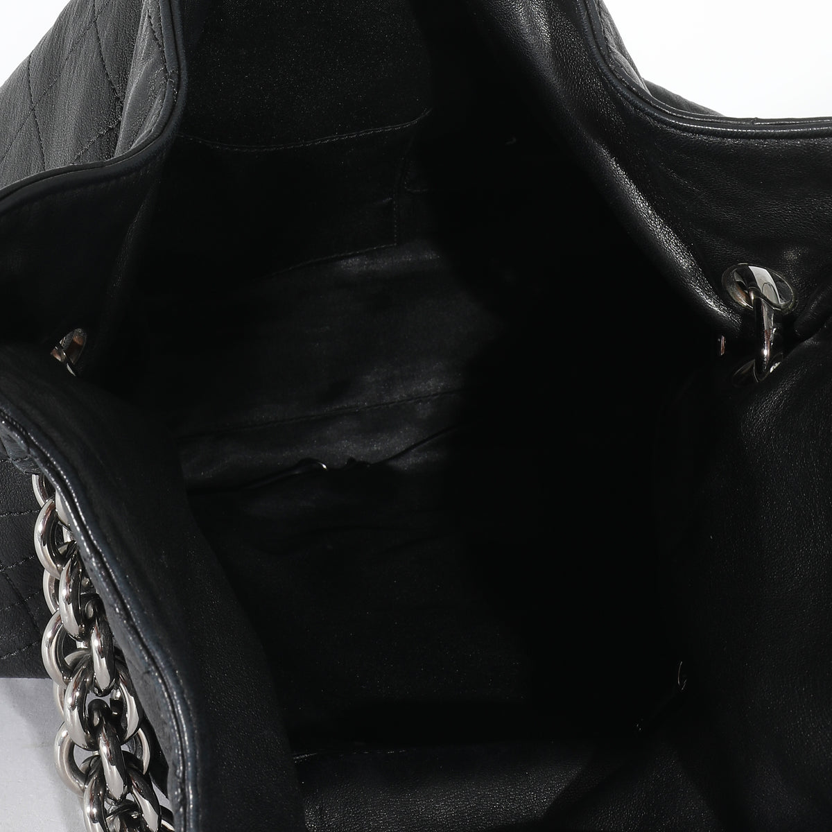 Chanel Black Quilted Leather Bijoux Ring Chain Hobo