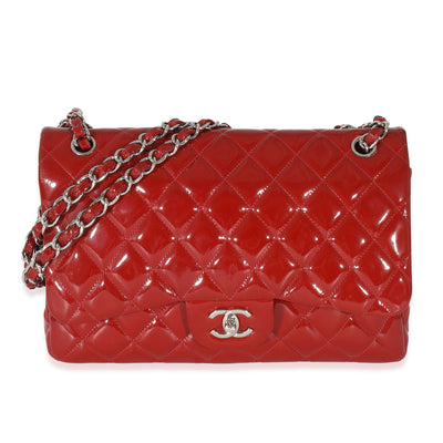 Chanel Red Patent Jumbo Double Flap Bag