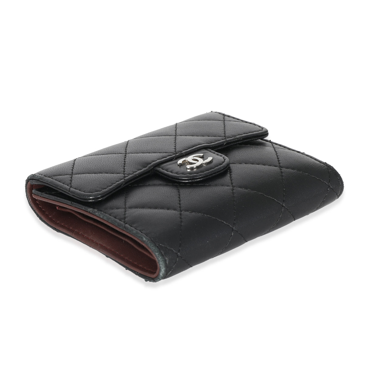 Chanel Black Quilted Lambskin Classic Small Flap Wallet