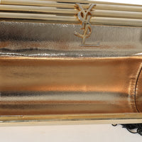Yves Saint Laurent Gold Metal Minaudiere Tassel Clutch