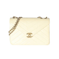 Chanel Cream Chevron Lambskin Coco Envelope Flap Bag