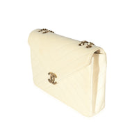 Chanel Cream Chevron Lambskin Coco Envelope Flap Bag