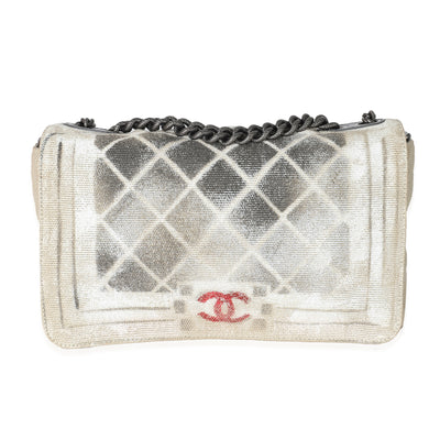 Chanel Beige Canvas Tromp L’Oeil Canvas Graffiti Art School Oh My Boy Bag