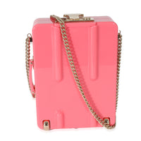 Chanel Pink Plexi Lambskin Evening In The Air CC Trolley Minaudière Clutch