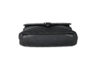 Saint Laurent Black Matelassé Sheepskin Monogram Small College Bag