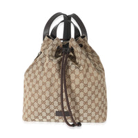 Gucci Beige GG Canvas Drawstring Backpack