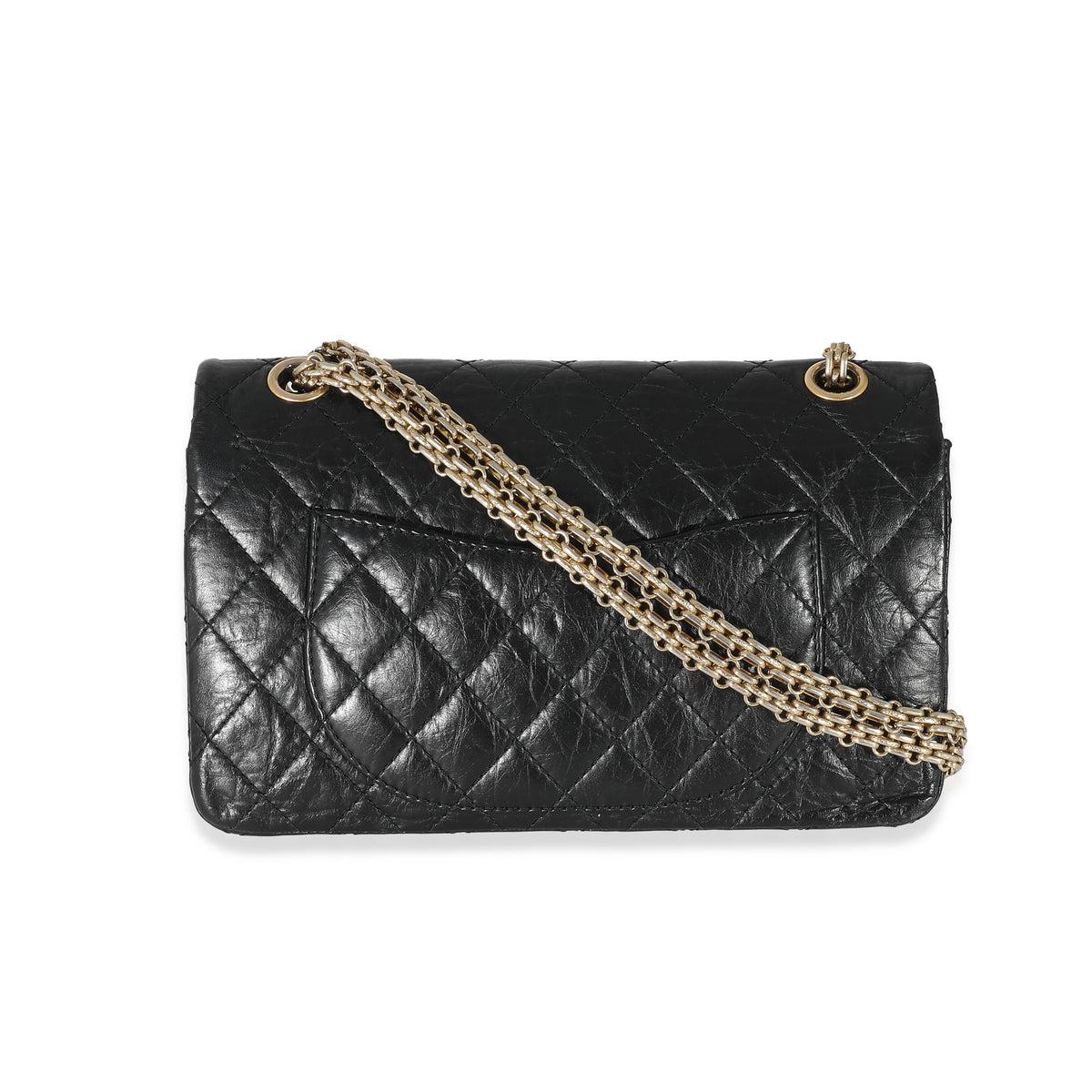 Chanel Black Aged Calfskin Quilted 2.55 Reissue 225 Flap Bag