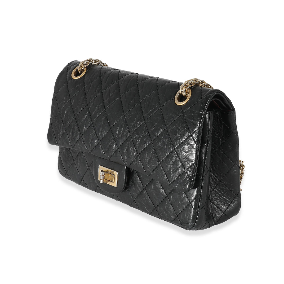 CHANEL Aged Calfskin Quilted 2.55 Reissue 225 Flap Black 1286917