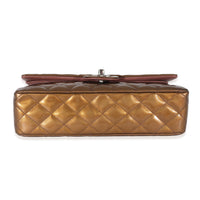 Chanel Bronze Patent Striated Medium Classic Flap Bag