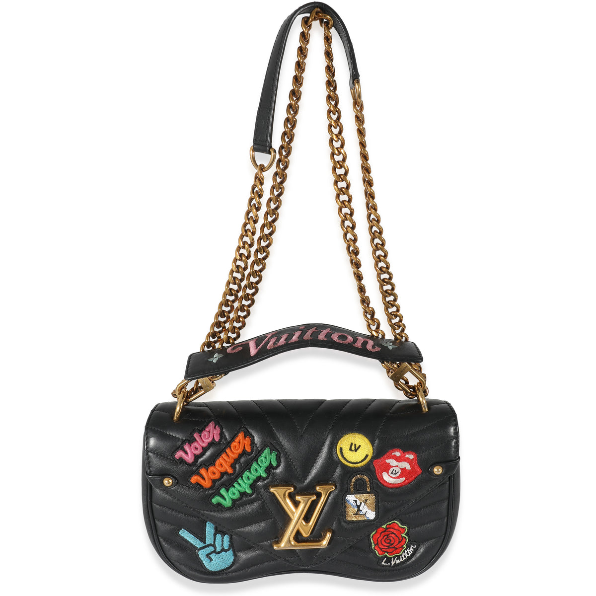 Louis Vuitton Black Leather New Wave Chain Bag MM, myGemma