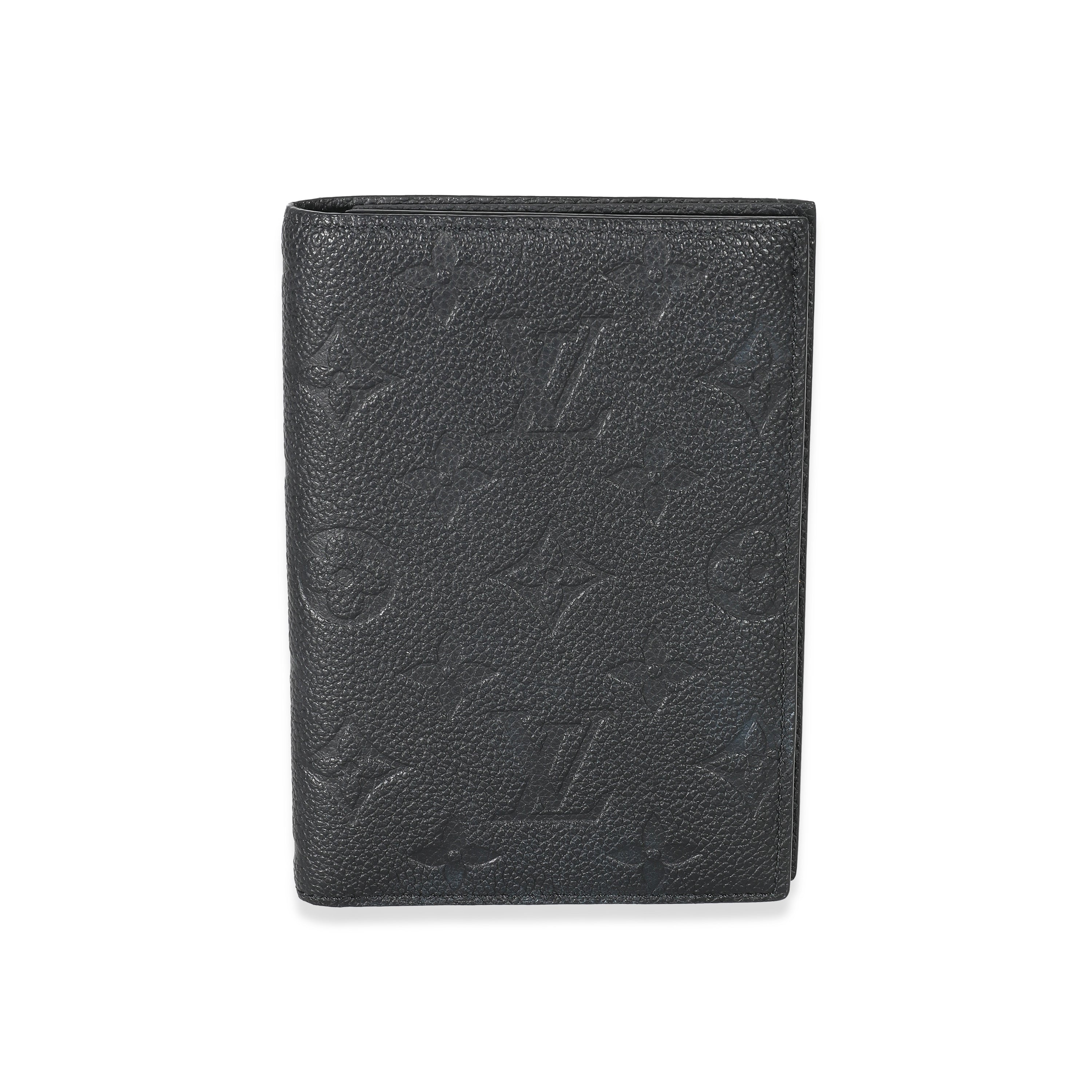 LOUIS VUITTON Monogram Empreinte Black Leather Passport Cover NEW
