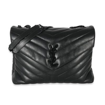 Saint Laurent Black Leather Medium Loulou Bag