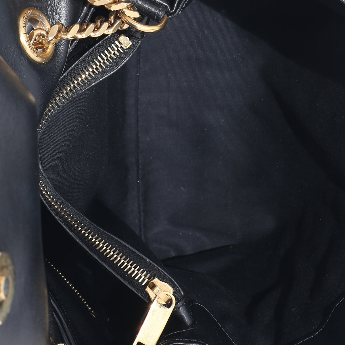 Saint Laurent Black Leather Medium Loulou Bag