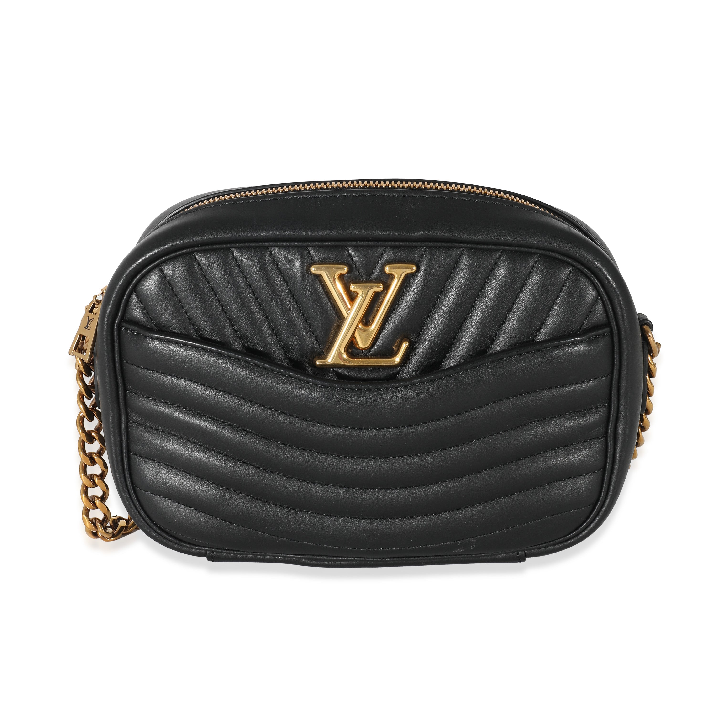 Louis Vuitton Black Calfskin Leather PM New Wave Camera Bag – On Que Style