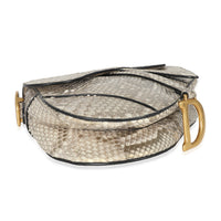 Christian Dior Gold Metallic Python Saddle Bag