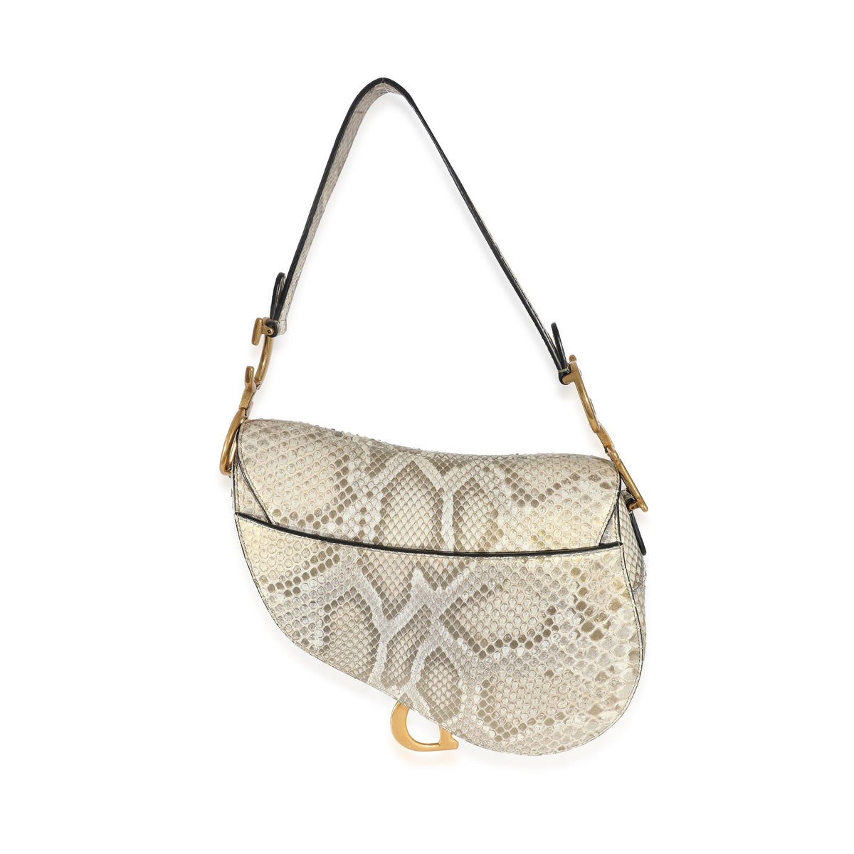 Christian Dior Gold Metallic Python Saddle Bag myGemma GB