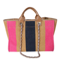 Chanel Multicolor Striped Canvas Large Deauville Tote