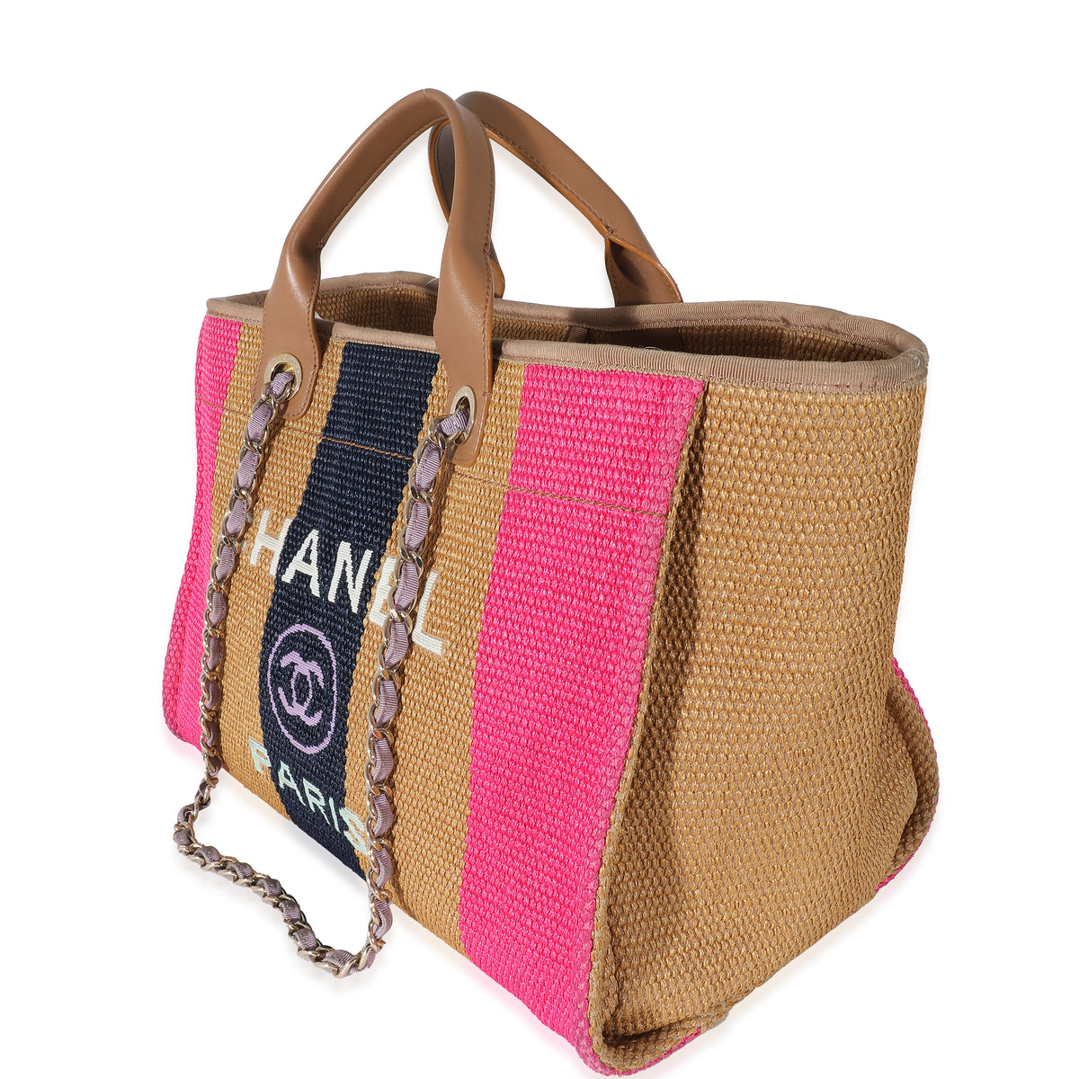 Striped Canvas Deauville Large Shopping Tote