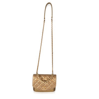 Chanel Gold Metallic Leather Mini Chain Handle Flap Bag