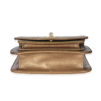 Chanel Gold Metallic Leather Mini Chain Handle Flap Bag