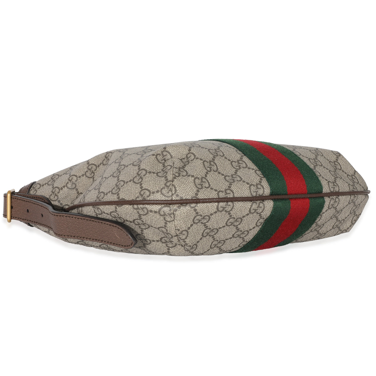 Gucci Beige GG Supreme Web Ophidia Small Half Moon Hobo