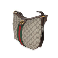 Gucci Beige GG Supreme Web Ophidia Small Half Moon Hobo