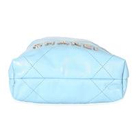 Chanel Light Blue Shiny Quilted Calfskin Mini 22