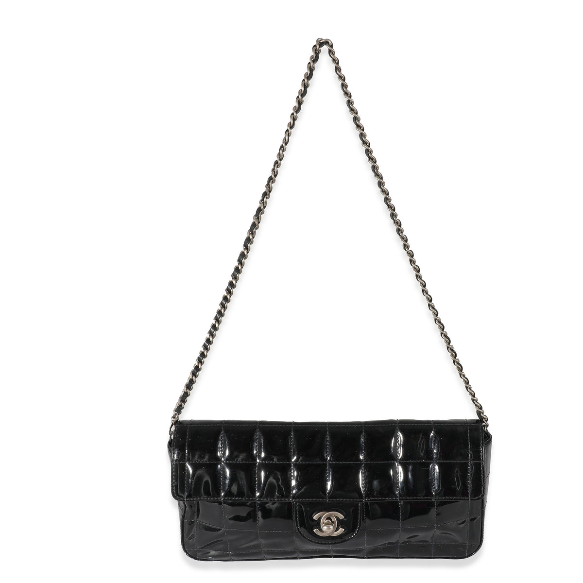 Sold at Auction: Chanel Mini Chocolate Bar Patent Trim Handbag