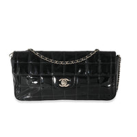 Chanel Black Patent East West Chocolate Bar Flap Bag