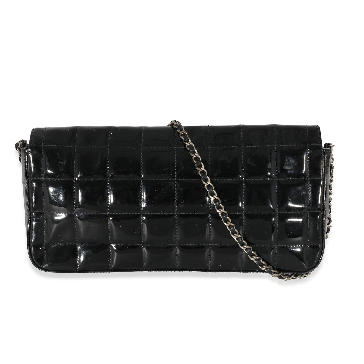 Chanel Black Patent East West Chocolate Bar Flap Bag