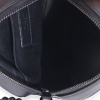 Saint Laurent Black Chevron Calfskin Quilted Leather Vinyle Round Camera Bag